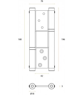 Charnière inox pour porte va et vient sur 2 roulements a billes