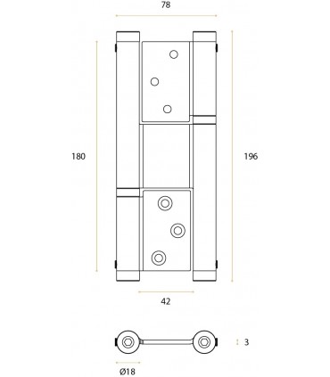 Charnière inox pour porte va et vient sur 2 roulements a billes