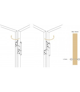 Charnière inox pour porte va et vient sur 2 roulements a billes