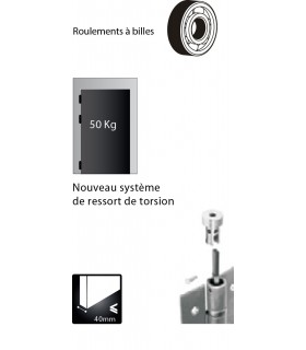 Charnière inox pour porte va et vient sur 2 roulements a billes