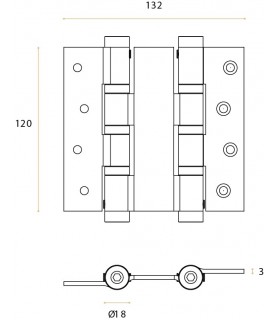 Charnière va et vient en inox sur 6 roulements a billes