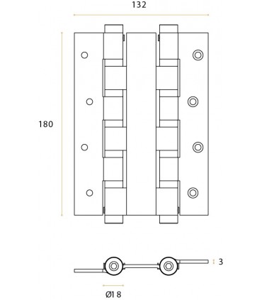 Charnière va et vient en inox sur 10 roulements a billes