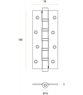 Charnière simple action en inox sur 5 roulements a billes