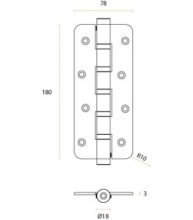 Charnière simple action en inox sur 5 roulements a billes