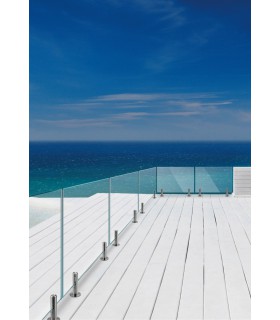 Pince à verre en inox pour garde corps de terrasse et piscine