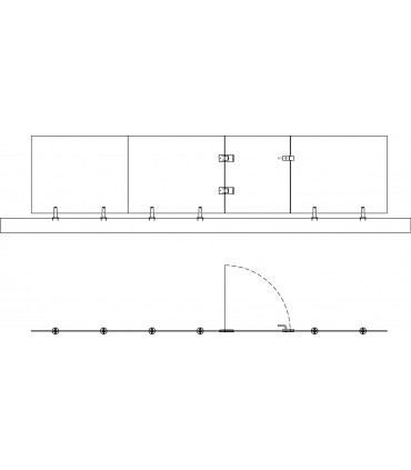 Paire de charnière à fermeture hydraulique pour porte en verre