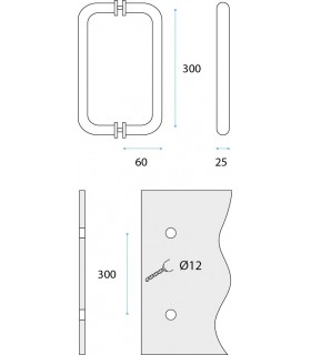 Poignée coudée inox brossé Poignée coudée inox brossé