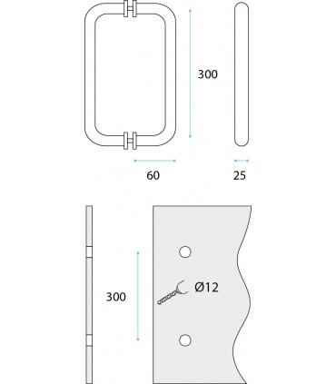 Poignée coudée inox brossé