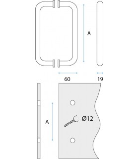 Poignée coudée inox brossé Poignée coudée inox brossé