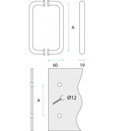 Poignée coudée inox brossé