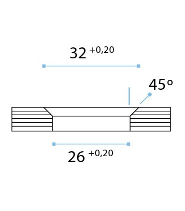 Fixation ponctuelle fraisée Ø 32 mm pour volume en verre