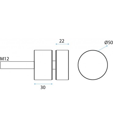 Fixation ponctuelle Ø 50 mm pour garde-corps nez de dalle en verre