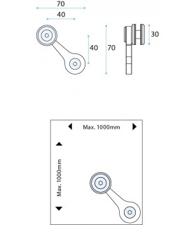 Spider inox brossé 1 branche  Spider inox brossé 1 branche