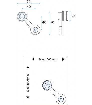Spider inox brossé 1 branche 