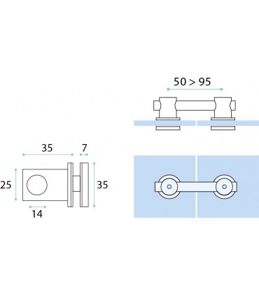 Raccord verre / verre
