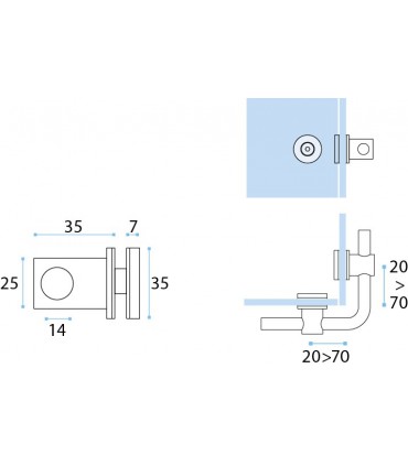 Raccord verre / verre