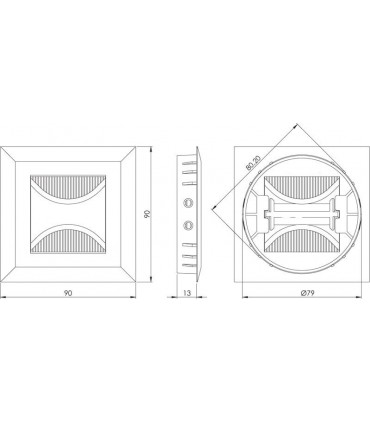 Passe câble zamack série Rectangular chromé brillant