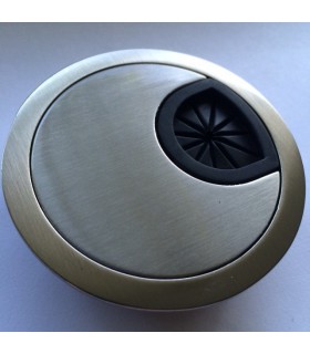 Passe câble zamack série Rond nickel satiné Passe câble zamack série Rond nickel satiné