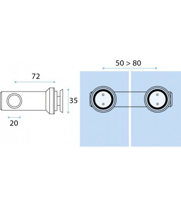Raccord verre / verre