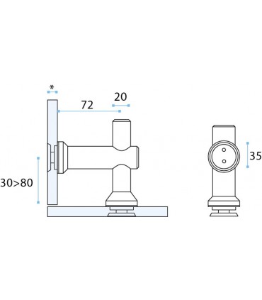 Raccord verre / verre