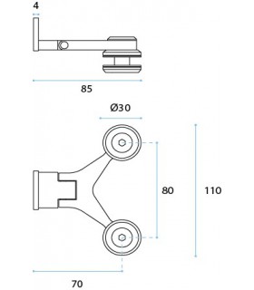 Spider charniére 2 branches inox brossé Spider charniére 2 branches inox brossé
