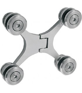 Spider charnière 4 branches verre / verre Spider charnière 4 branches verre / verre