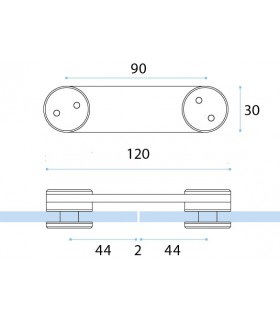Raccord 180° verre / verre Raccord 180° verre / verre