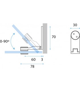 Charnière inox verre / verre
