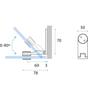 Charnière inox verre / verre