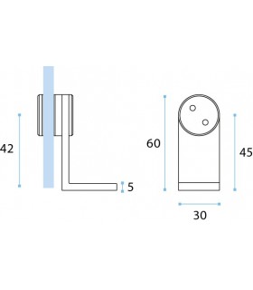 Equerre de fixation pour volume en verre