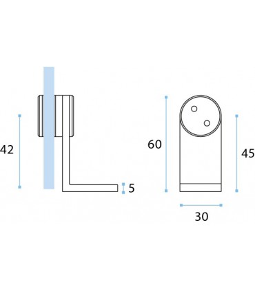Equerre de fixation pour volume en verre