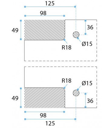 Kit penture pour porte double action en verre poids maxi 50 kg