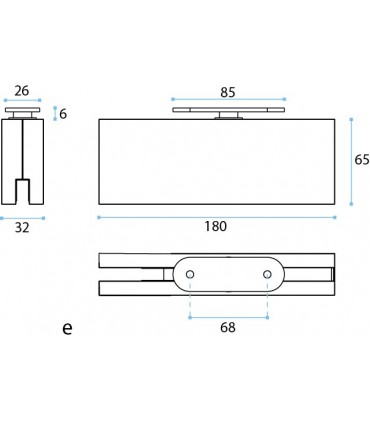 Kit penture plate pour porte double action en verre poids maxi 50 kg
