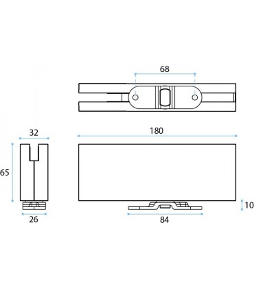 Kit penture plate pour porte double action en verre poids maxi 50 kg