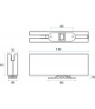 Kit penture plate pour porte double action en verre poids maxi 50 kg Kit penture plate pour porte double action en verre poids maxi 50 kg