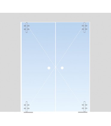 Kit penture design pour porte double action en verre poids maxi 200 kg