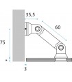 Raccord pour la fixation d'un volume en verre contre un mur