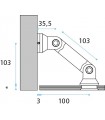 Raccord pour la fixation d'un volume en verre contre un mur