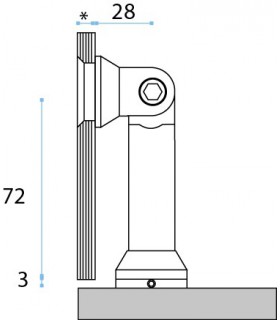 Raccord pour la fixation d'un volume en verre contre un mur