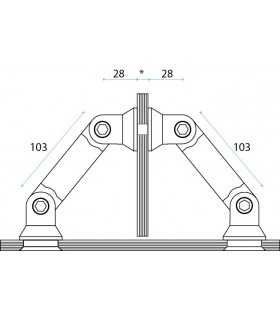 Raccord entre deux volumes en verre à 90° Raccord entre deux volumes en verre à 90°