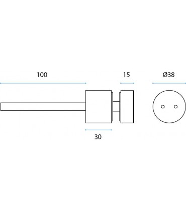Fixation ponctuelle ronde Ø 38 mm pour garde-corps nez de dalle en verre