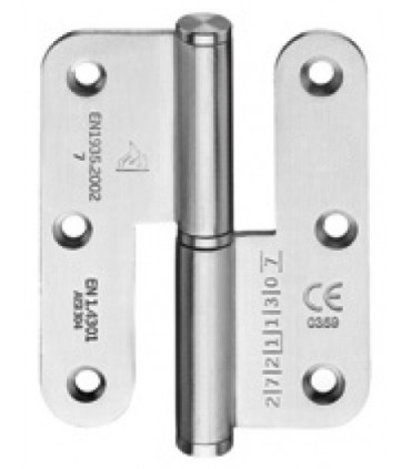 Charnière 90/70 en inox inifugé angles arrondis