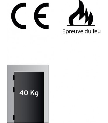 Charnière 90/70 en inox inifugé angles arrondis