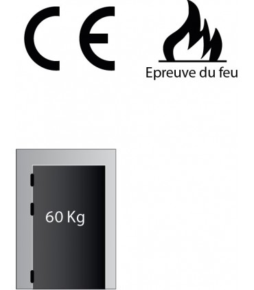 Charnière 100/86 en inox ignifugé angles vifs