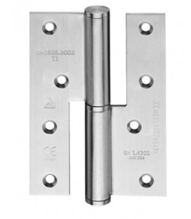 Charnière 120/86 en inox ignifugé angles vifs