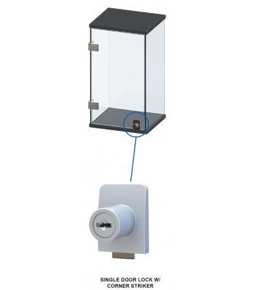 Serrure de vitrine à coller pour porte de vitrine en verre