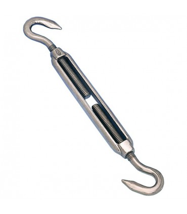 Tendeur double crochet en inox aisi 316 sur tige M5 - M6 ou M8