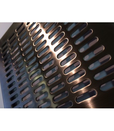 Grille de ventilation en inox avec trous oblongs