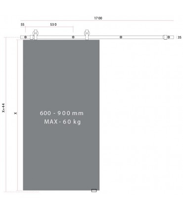 Kit Charriot System pour porte coulissante en bois