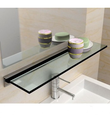 Profil aluminium support tablette chromé brillant